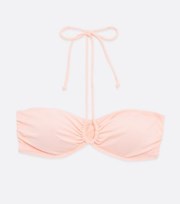 New Look Pink Twist Strap Bandeau Bikini Top